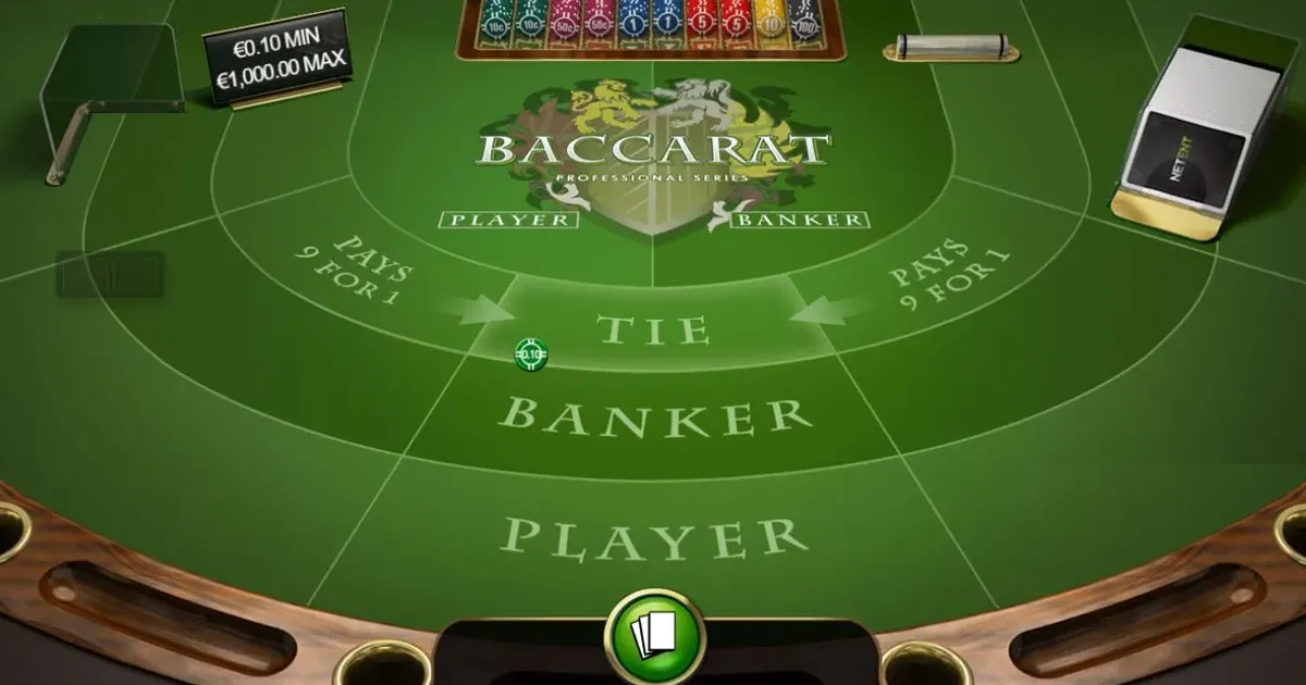 Baccarattafel uit het baccart-spel van netend