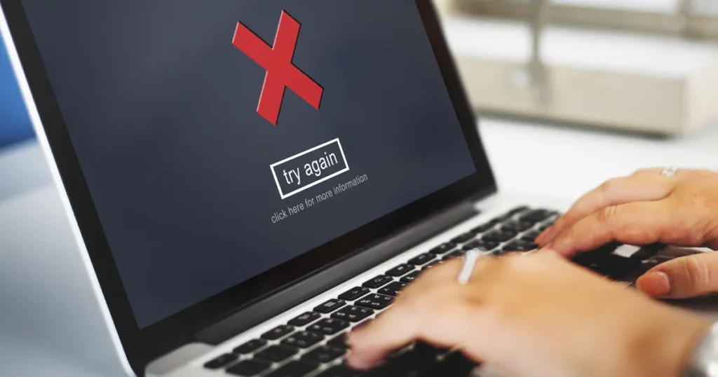 a user on a laptop trying to access an illegal casino site