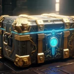 Een lootbox in de vorm van een schatkist in een grot