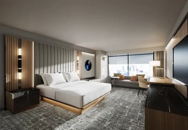 Simulation d'une chambre après rénovation au mgm grand hotel & casino (source: site officiel de mgm grand)