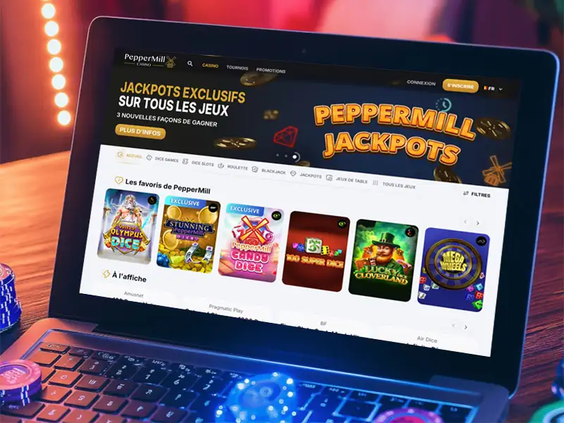 Ordinateur portable avec le site peppermill casino pour un jeu plus sûr