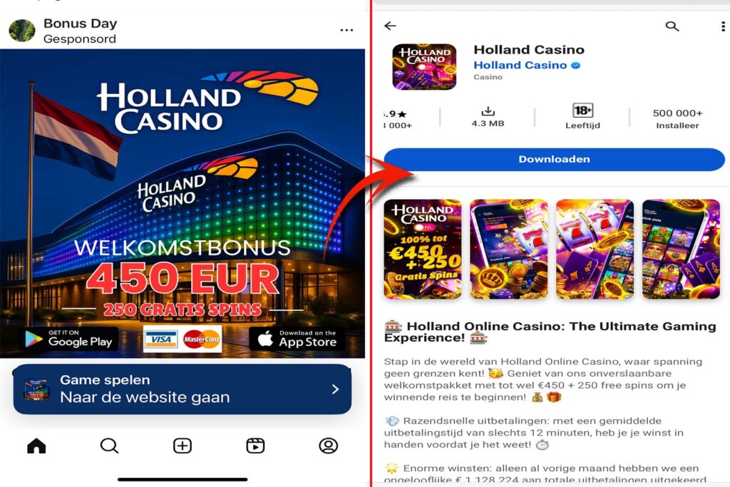 Fake casinos trick you via instagram - without you even realising it Gambling club illegal casino ads facebook instagram 2 holland casino 1