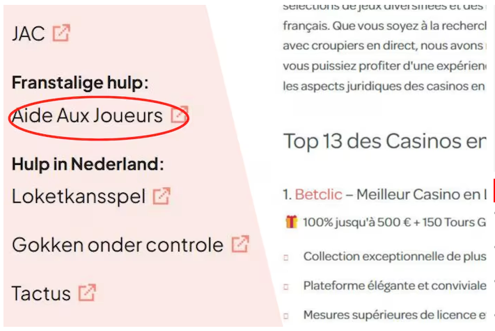 Le site officiel gokhulp. Be redirige les visiteurs vers des sites de jeux d'argent illégaux Gambling club gokhulp be illegal redirect 2