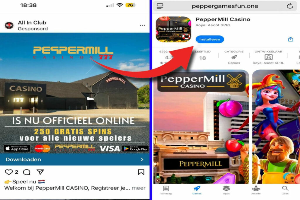 Peppermill casino doelwit schokkende social media fraude Gambling club peppermill casino heerlen fraud ad 2